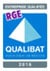 Logo Qualibat RGE 2015, mention 'Entreprise Qualifiée', certification pour les travaux d'efficacité énergétique.